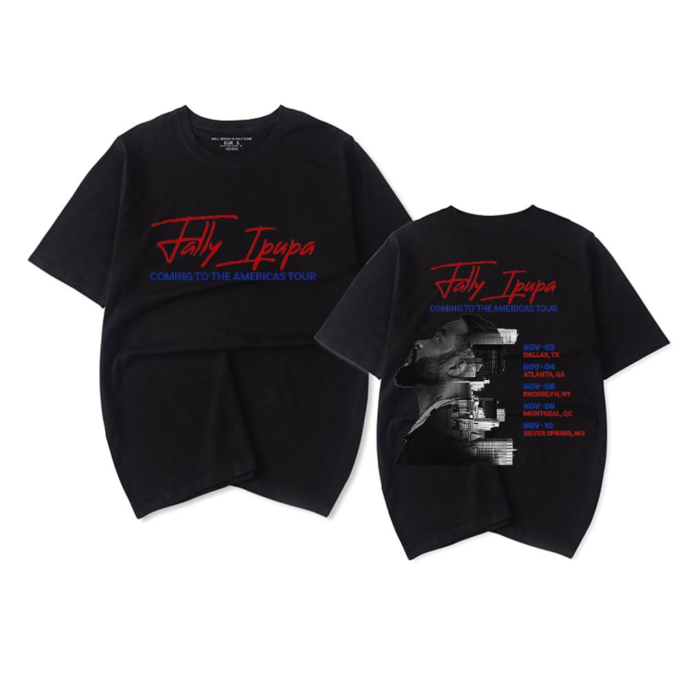 

Fally Ipupa Tour Merchandise T Shirt Unisex Women White Cotton Graphic Print Casual Short Sleeve Streetwear Top T Shirts L