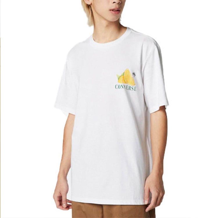 Converse T Shirts Men's White Crew Neck Moderate Straight Fit 10023993-A03