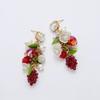 FEVERISH Picnic Bloom Drop Earrings Red