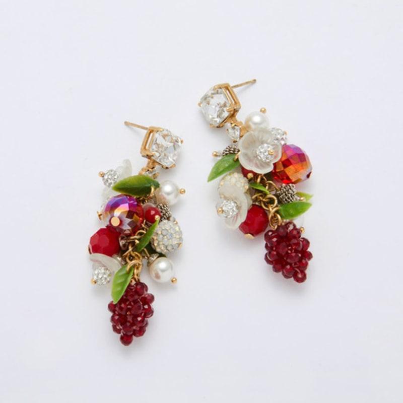 FEVERISH Picnic Bloom Drop Earrings Red