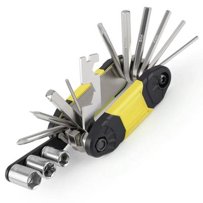 Chiave per bici 16 in 1 MTB Mountain Cycle Chiave a bussola Multitool per bicicletta Cacciavite Acciaio al carbonio Strumenti per la riparazione della bici Chiave