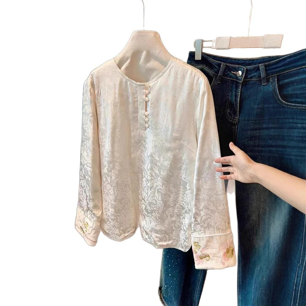 2025 New Arrival: Popular Chinese Style White Shirt, Cool & Classic Spring/Autumn Women's Bestseller.
