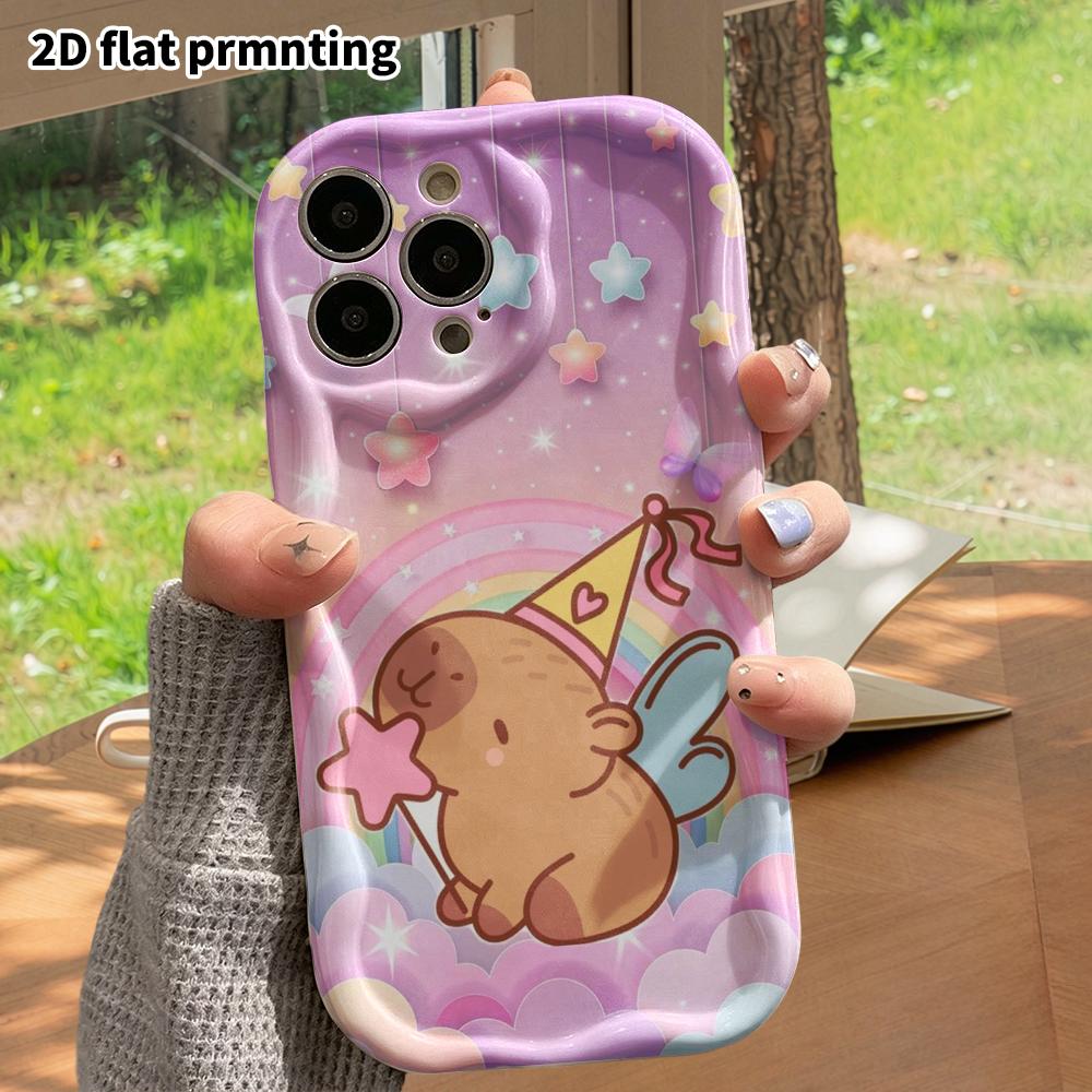 Phone Case: 2D Flat, Suitable for iPhone 18 17 16 15 14 13 12 Pro Protective Case, Phone Decoration, Fairy Magic Capybara, Perfect Christmas and Hallo
