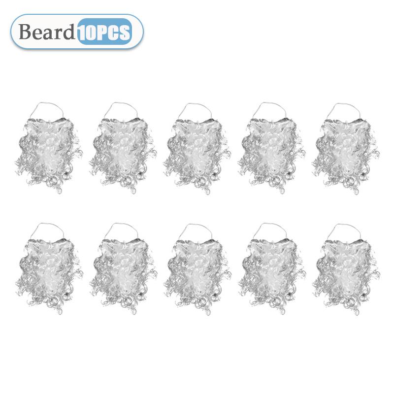 1-10PCS Santa Claus Beard Eight Character Beard Adult Children's Beard White Fake Beard 2025 New Christmas Decoration Prop