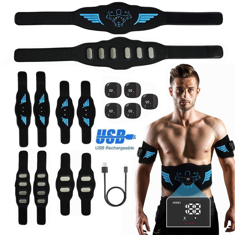 Electric Vibration Slimming Rechargeable EMS Waist Arm Tight Weight Loss Fiess Exercise Abdominal Abs Toning Belt Body Slimming