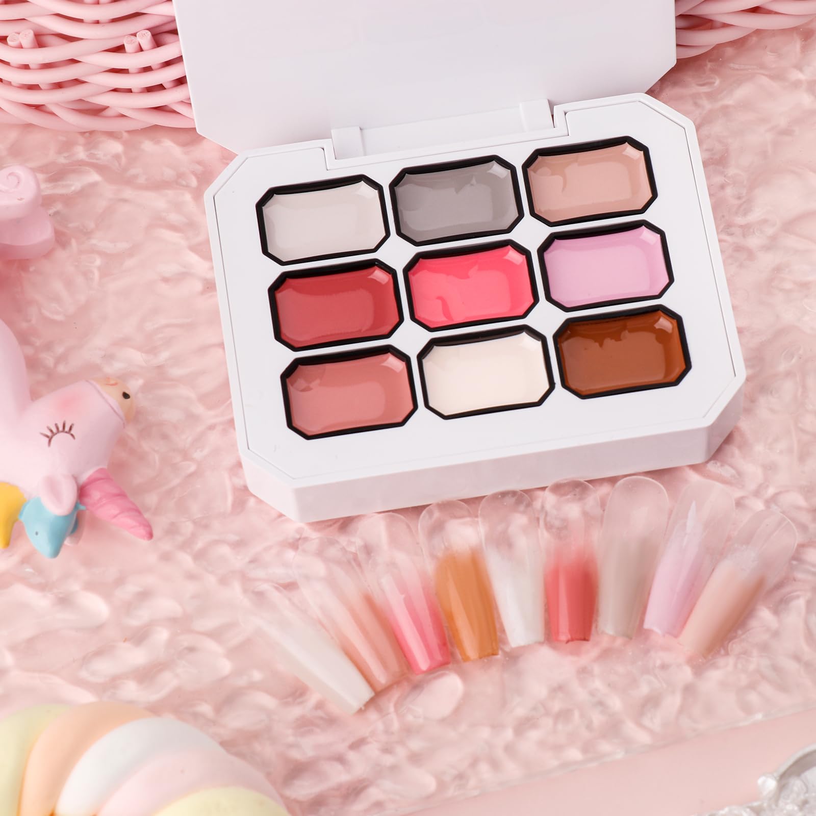 

Gradient Painting Gel Set Nude Pink White Gel Nail Polish 50 Metal Nail Brush Solid Gel for DIY Nail Suitable for Salon or Home Use A Perfect Gift for