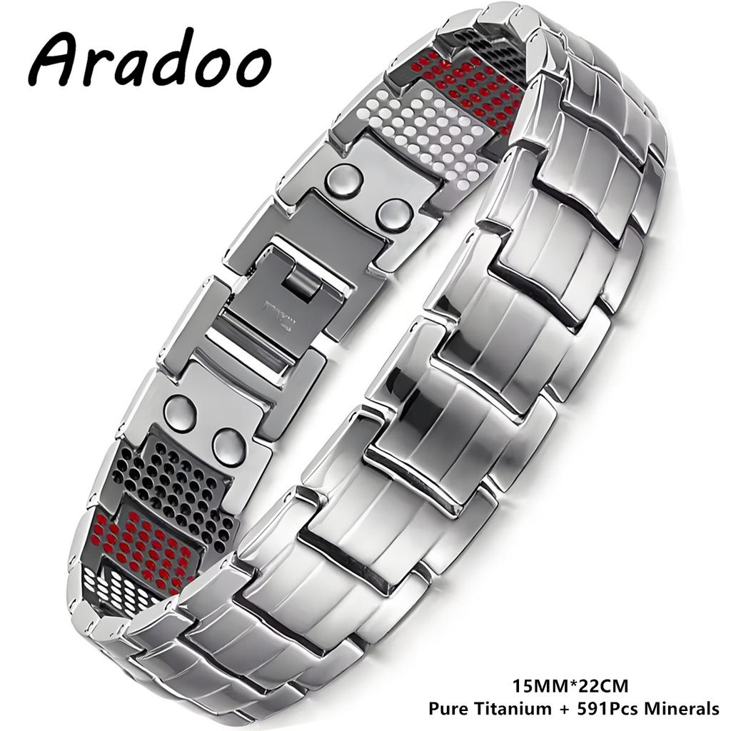 Premium Kupferarmband für Herren mit Magneten mit 5000 Gauß Stärke Titanstahl Armband Schmuck Geschenke