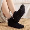 Women's Winter Floor Socks Non-slip Rubber Short Socks with Grip Non-slip Coral Fleece Socks Slippers Socks