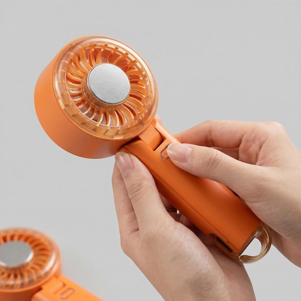 Faltbarer Handventilator — Tragbarer USB-wiederaufladbarer Ventilator mit starkem Luftstrom; Kompakt und leicht, ideal für Schreibtische, im Freien und auf Reisen