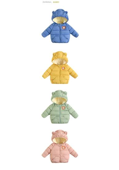 Kids' Winter and Autumn Thick Hooded Cotton Jacket for Boys and Girls