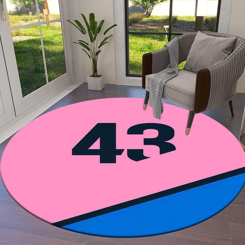 Alpine F1 Round Area Rug,Carpet Rug for Living Room Bedroom Sofa Playroom Decor,Non-slip Floor Mat