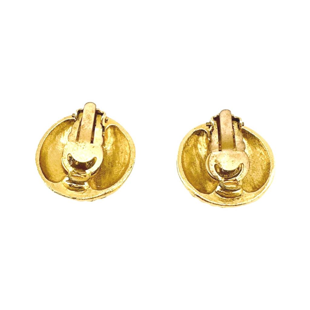 Chanel Vintage Large COCO Mark Earring Metal Gold Women Used