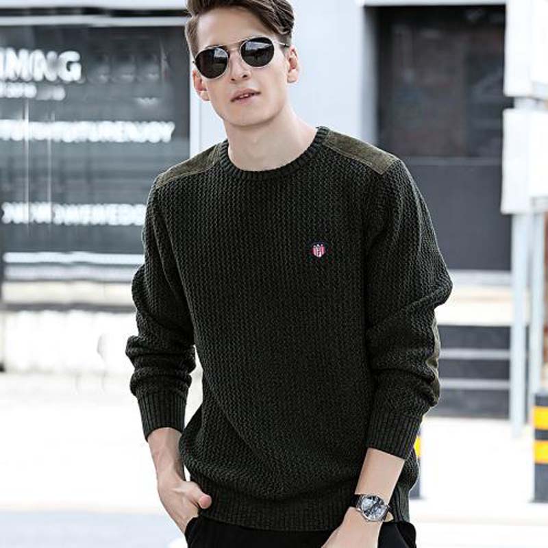 Autumn and Winter Men's Sweater Round Neck Casual Loose Large Size Cotton Bottoming Pullover