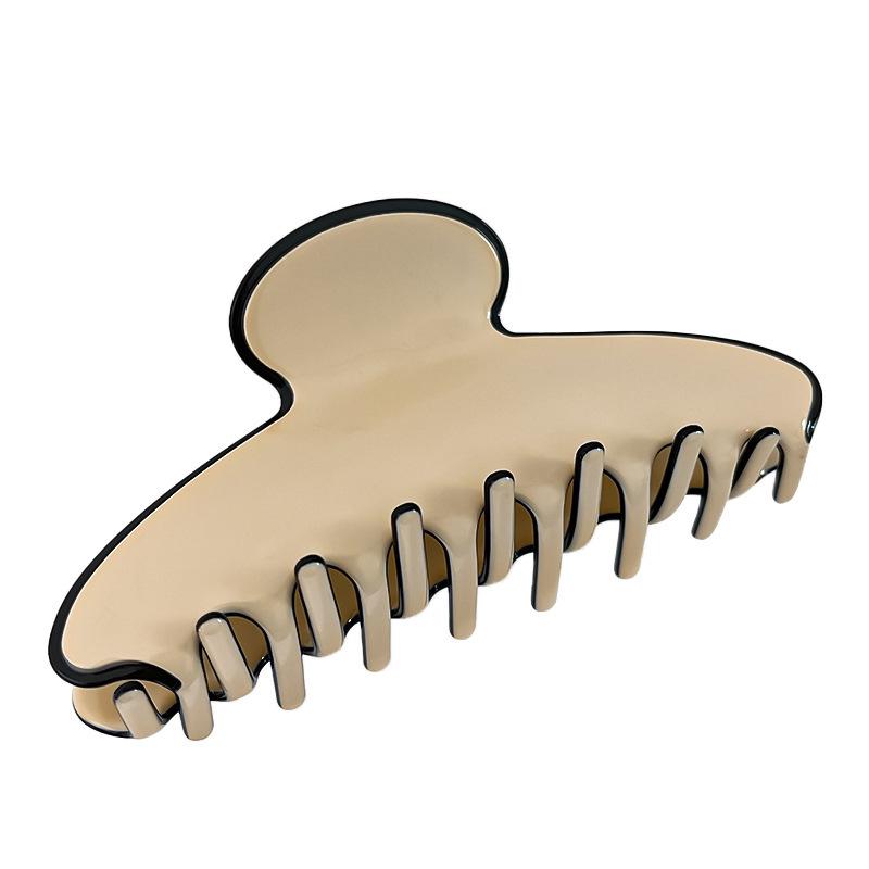 Medium & Large Acetate Acrylic Hair Claw Clip - Japanese & Korean Fashion, Versatile Solid Color Hair Accessories