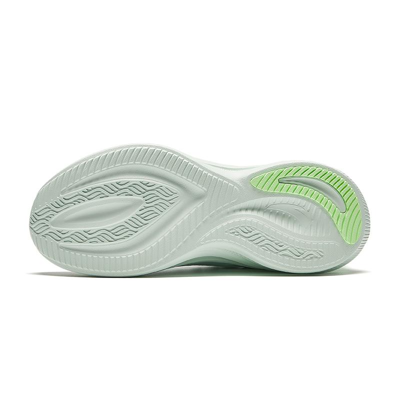 Anta Leaf 5 Shock Absorbing Wear Resistant Breathable Lightweight Low Top Running Shoes Women Sneaker White Green 922525575F-1