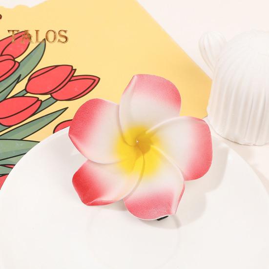 2Pcs Plumeria Flower Hairpin Non-slip Colorful Side Clips Decorative Plastic Hair Accessories for Women Girls