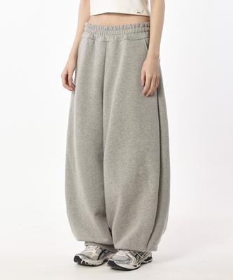 BOUNDARY Baggy Fit Long Sweat Balloon Pants [Gray]