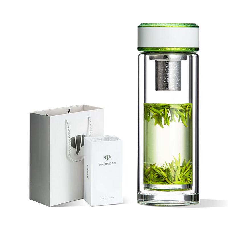 Wanshang Titanium Silver Antibacterial Double-Layer Glass Cup