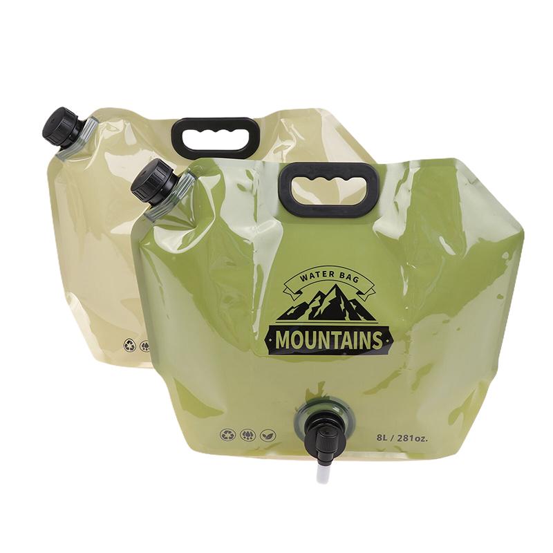 Borsa dell'acqua portatile 8L Secchio pieghevole Contenitore per acqua Brocca Bottiglia Con rubinetto Viaggio all'aperto Campeggio Con manico Sacca d'acqua morbida