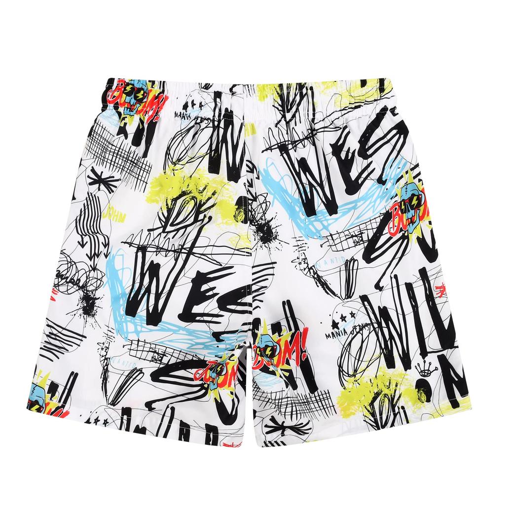 Surfen Schwimmen Mit Boot Hautausschlag Mittelschule Schul Graffiti Muster [SONNTAGSROSE] Hose, Badebekleidung, Herren, Stilvoll, Badehose, Unterwäsche, Herren Badebekleidung,