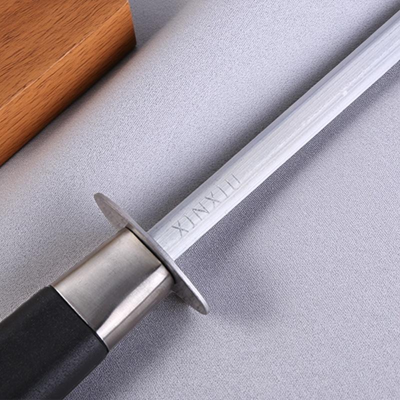 12inch Knife Sharpener Honing Steel Multi-purpose Sharpening Rod Stainless Steel PP Material Professional Easy Storage