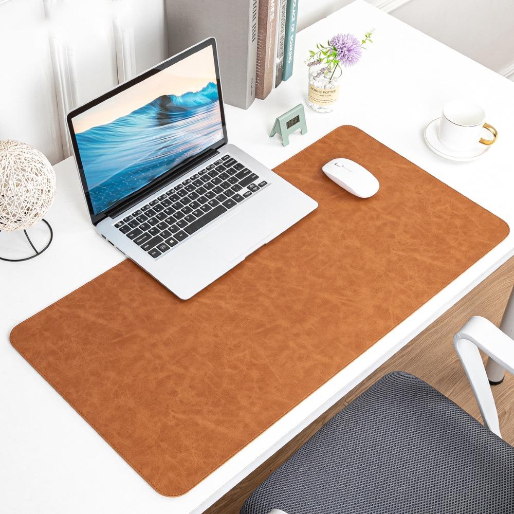 

Non-slip Keyboard Mice Mat Crazy Horse Pattern Computer Laptop Mousepad Home Office 60x30cm світло-коричневого кольору