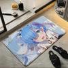 anime R-ReZero R-Rem Floor Mat Soft Flannel Floor Mat  Suitable for Entryways, Living Rooms, Bedrooms, and Bathrooms