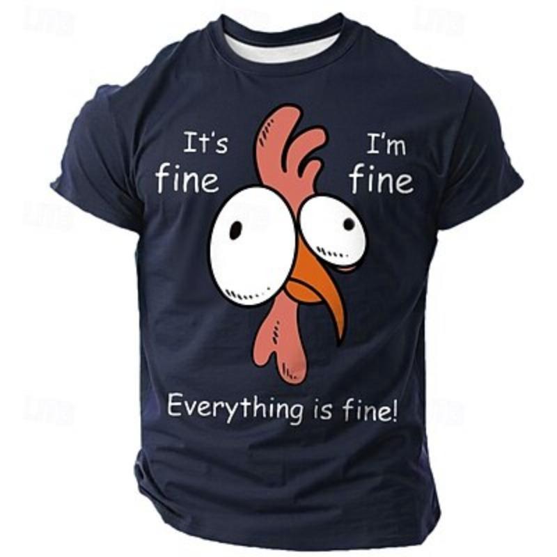 

Animal Rooster Funny Retro Vintage Casual Street Style Men s 3D Print T shirt Short Sleeve Crew Neck Shirt Spring Summer Clothing XL