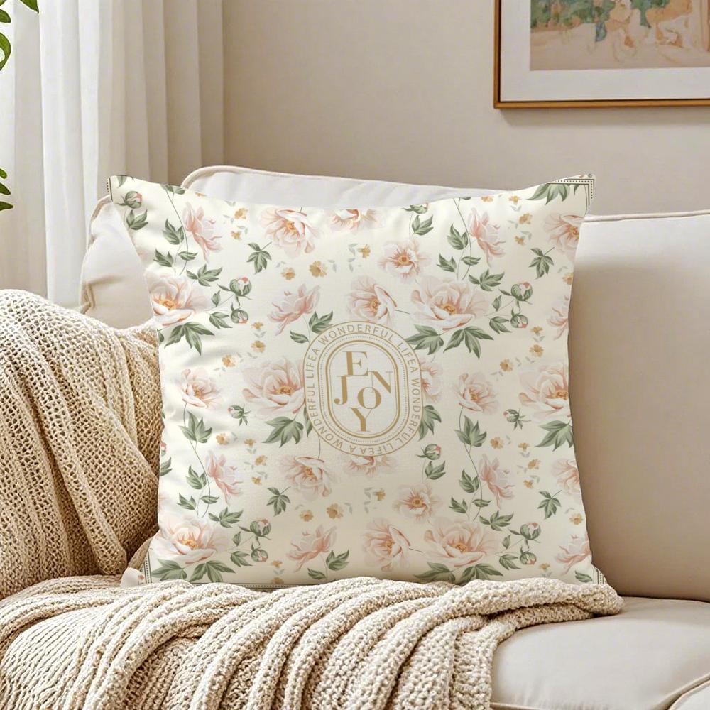 Simple Flower Painting Cushion Cover Pillowcase Antidustmite Living Room Sofa Decor Cushion Room