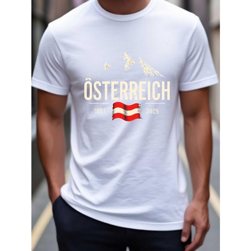 Men's Summer Casual Sports Fashion T-Shirt, Cotton Blend, Soft, Breathable, Loose Fit