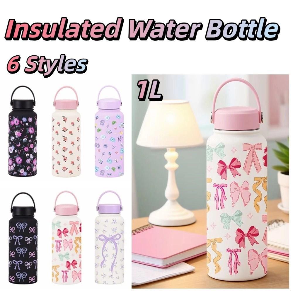 INS Insulated Water Bottle Portable Floral Thermal Cup Drinkware Thermal Water Bottle Office