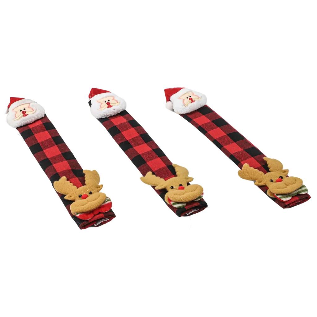 3D Design Covers Christmas Handle Covers Easy To Clean Multiple Sizes Available Santa Claus Design For Refrigerators