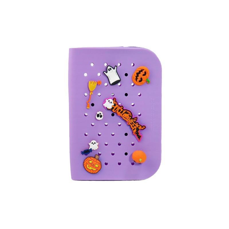 DIY silicone hole pencil bag, student creative cute pencil bag learning stationery storage bag stationery box