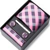 Tie Men'S Business Professional Dress Suit Blue Striped Gift Box Polyester Silk 7.5Cm Business Gift