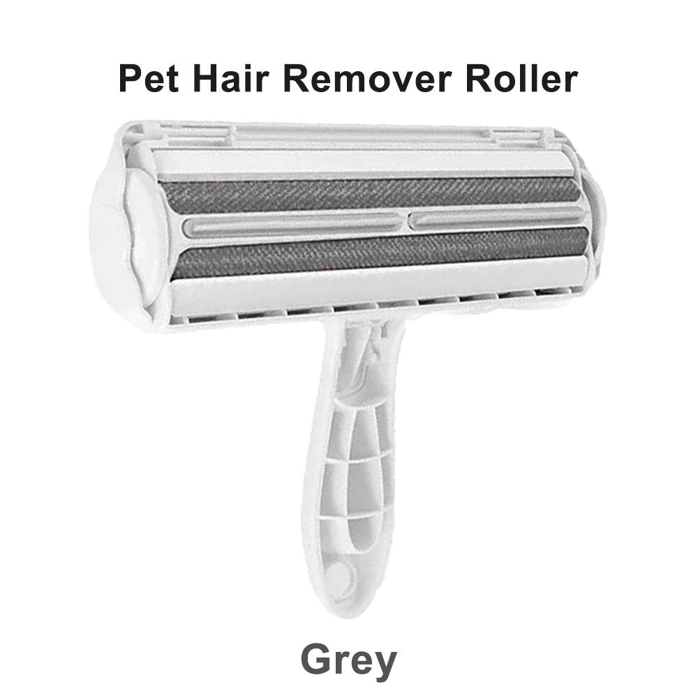 Pet Hair Roller Remover Lint Brush 2-Way Dog Cat Comb Tool Convenient Cleaning Dog Cat Fur Brush Base Home Furniture Sofa Clothe