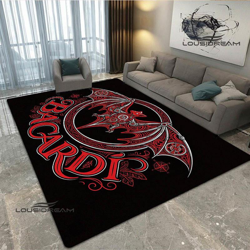 Tappeto stampato con logo Bacardi Tappeto antiscivolo Tappeti da esterno Tappeto per area Tappeto decorativo per camera da letto Tappeto per camera da letto Regalo di compleanno