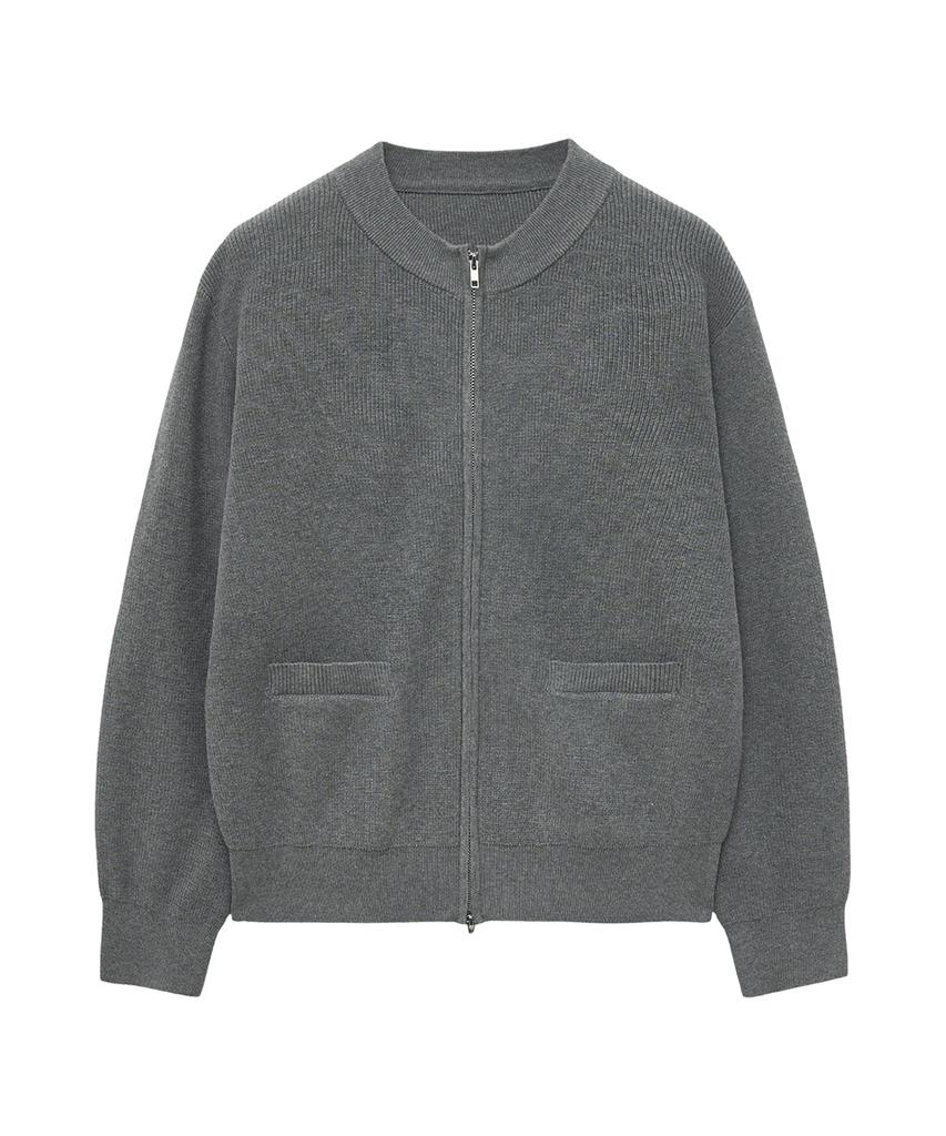Big Union Zip-Up Knit Jacket (Gray)