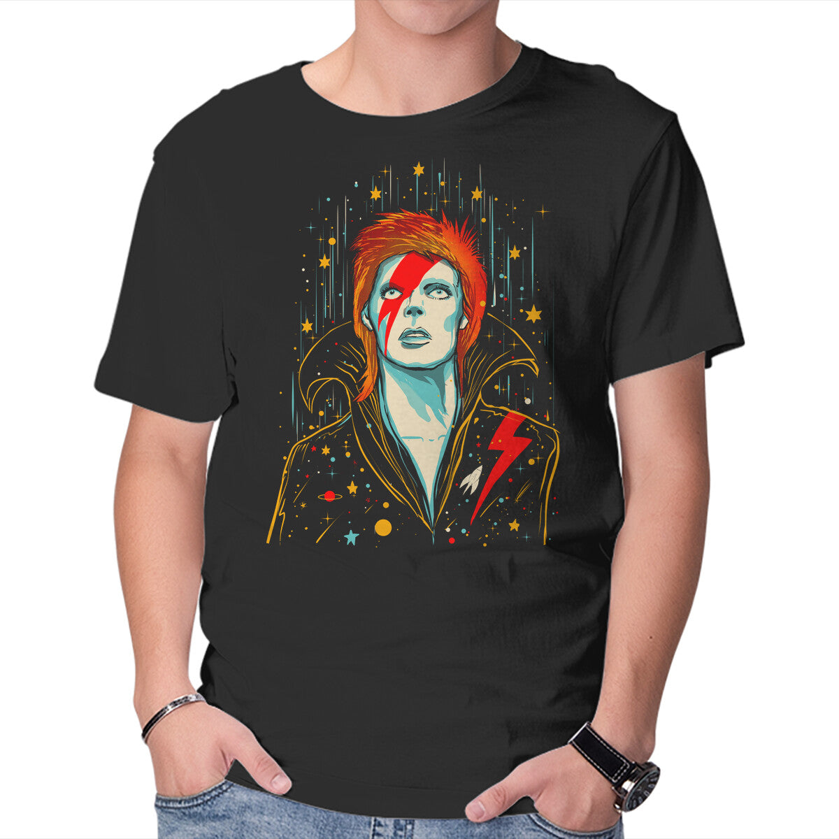 Unisex Crew Neck T-Shirt Glamourous Starlord Graphic Short Sleeve Casual Tee L
