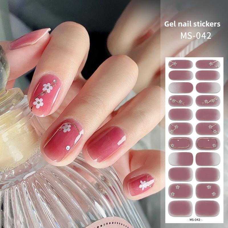 Neue glitzernde ultradünne Nagelaufkleber einfarbig wasserfest Ölfilm Nagelaufkleber