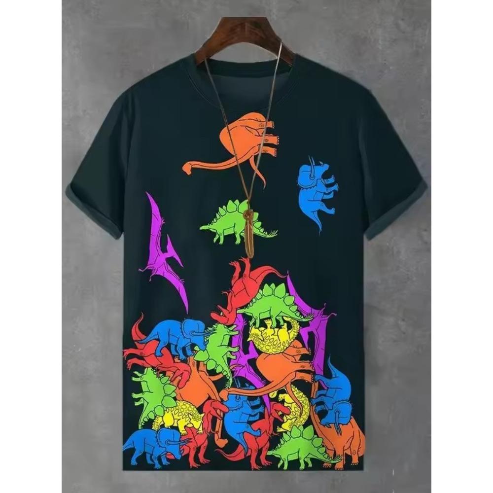Summer Women's Casual Simple Short Sleeved Top Women's Personalized Fashion Multi Color Art 3D Printed T-shirt Top