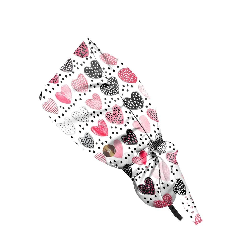 Cappellino da lavoro alla moda con stampa per San Valentino, Cappellino casual da donna per coda di cavallo, Cappellino da lavaggio, Cappellino Baotou