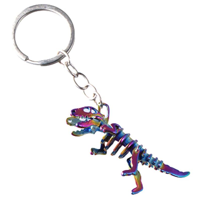 1Pc Alloy Colorful Skeleton Dinosaur Key Chain Holiday Gift Pendant Key Chain Car Key Bag Charm Accessories