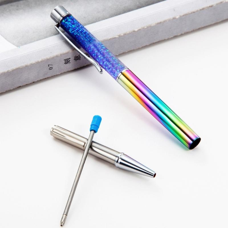 5Pcs Sequins Drift Sand Ballpoint Pens Refillable Metal Ballpoint Pens 1.0MM Tip for Daily Writing and Note Taking