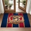 Sydney Roosters Design Crystal Velvet Rug Soft Decorative Mat for Bedroom Entrance