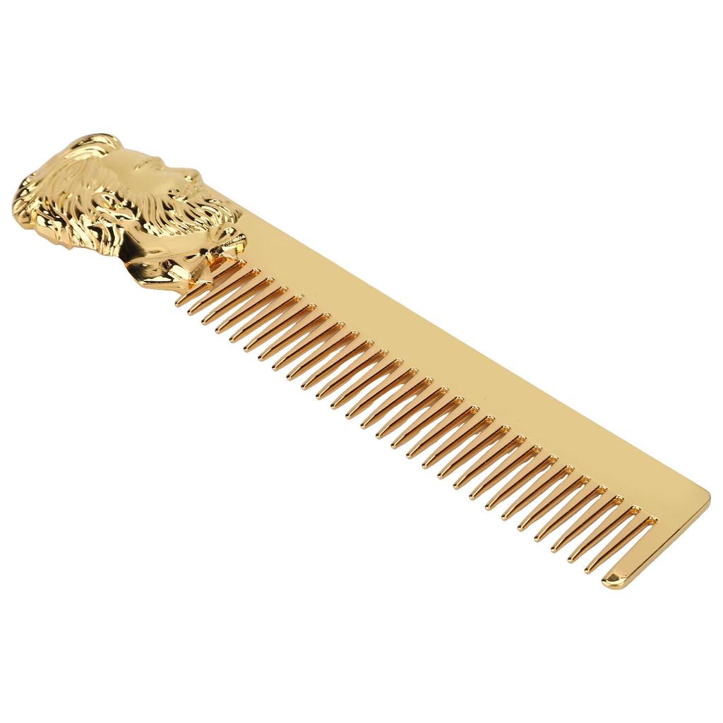 Zinc Alloy Oil Hair Comb Portable Three Dimensional Engraving Vintage Beard Comb for Hair Salon Home Gold