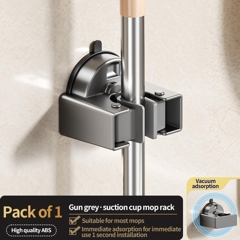 No Need To Drill Suction Cup Mop Rack, Mop Wall-mounted Clip, Broom Hook, Bathroom Door Behind Storage Rack, Kitchen Hook Clip