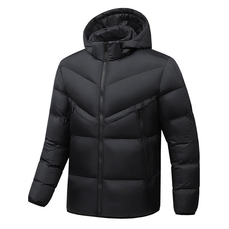 Men s Slim-Fit Hooded Cotton Jacket - Trendy, Ribbed, Versatile Patchwork Design 4XL