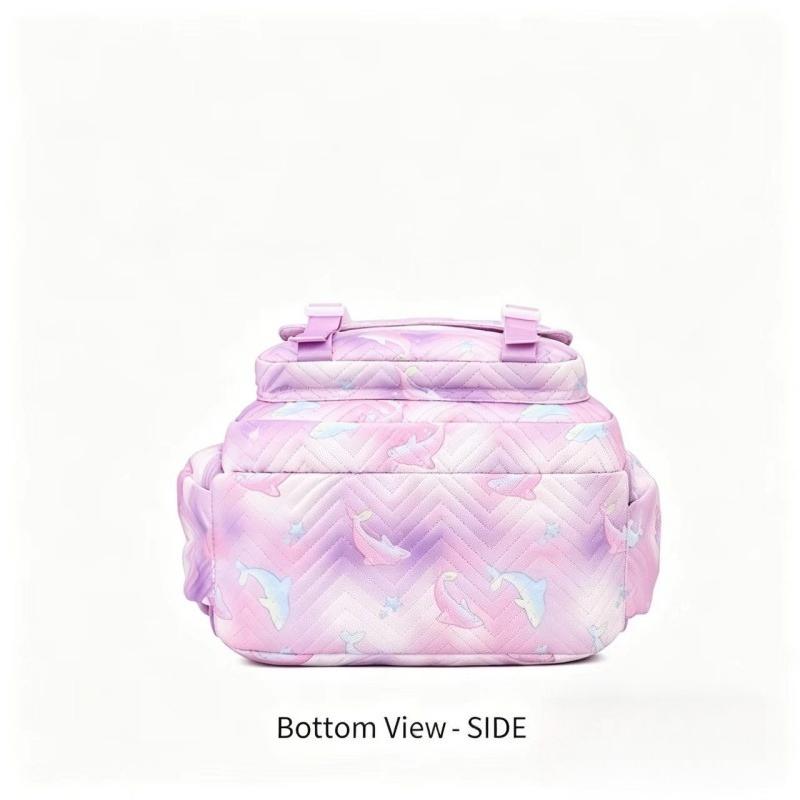 New Primary Girl Student Schoolbag Lightweight Wear-resistant Backpack Fashion Contrasting Color Cute Cartoon Fish Junior High School Student Book Bag