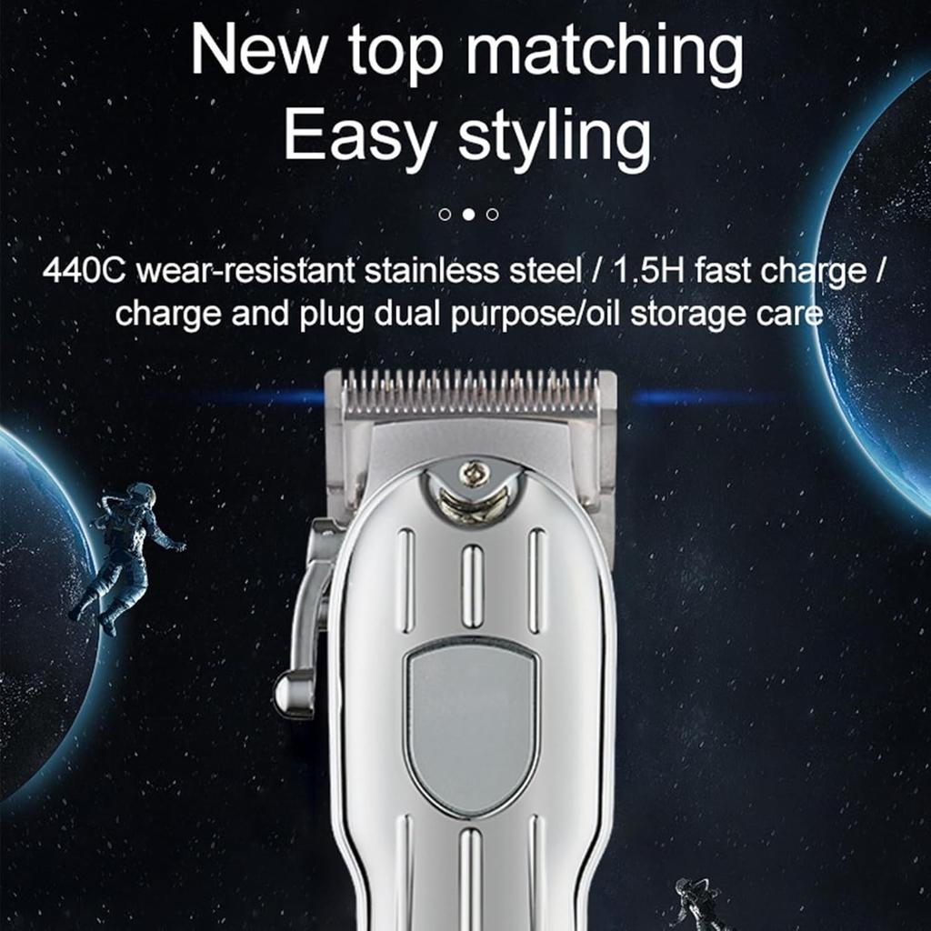 Powerful Long-Lasting Rechargeable Hair Clipper, Professional Cordless Hair Trimmer for Men, Electric Hair Cutting Grooming Kit with 4 Guide Combs