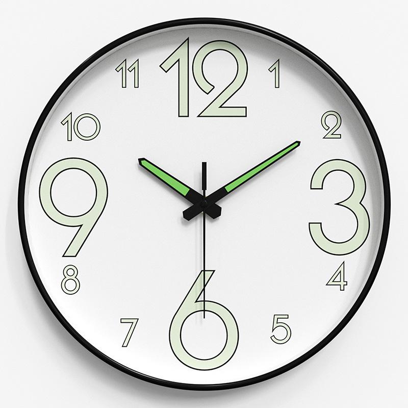 Luminous Wall Clock Silent Clock Home Living Room Clock Wall Hanging Simple Quartz Clock Cloc 25CM